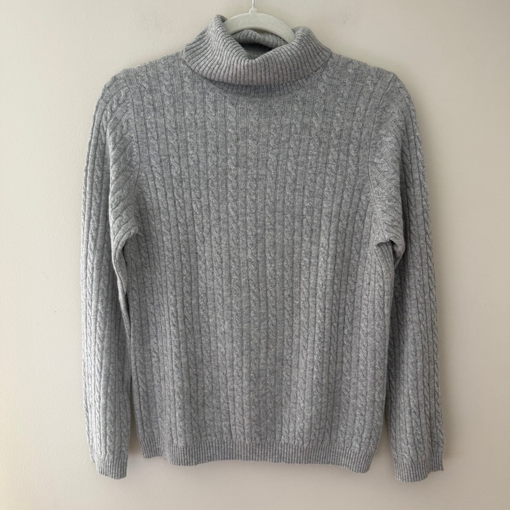 Charter Club Gray 100% Merino Wool Crewneck Sweater Womens XL Long Sleeve Knit